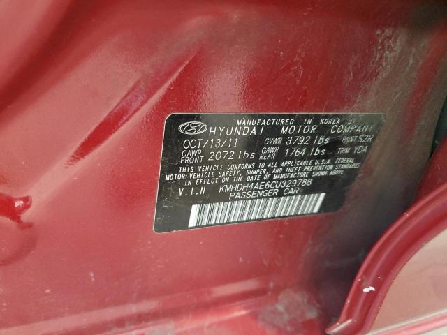 Photo 11 VIN: KMHDH4AE6CU329788 - HYUNDAI ELANTRA GL 