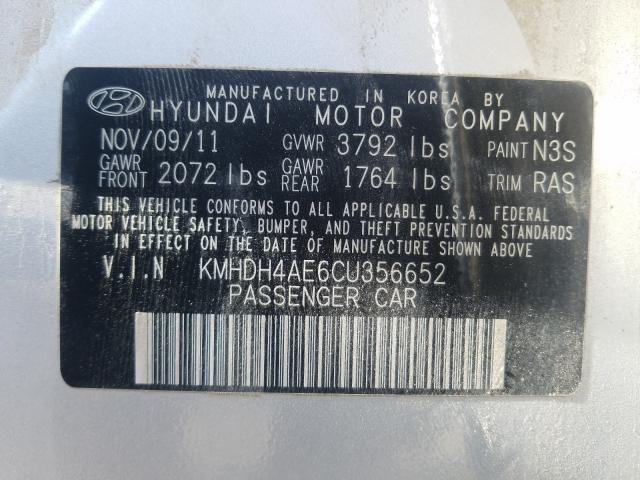 Photo 9 VIN: KMHDH4AE6CU356652 - HYUNDAI ELANTRA GL 