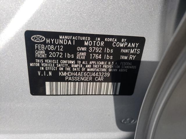 Photo 9 VIN: KMHDH4AE6CU443239 - HYUNDAI ELANTRA GL 