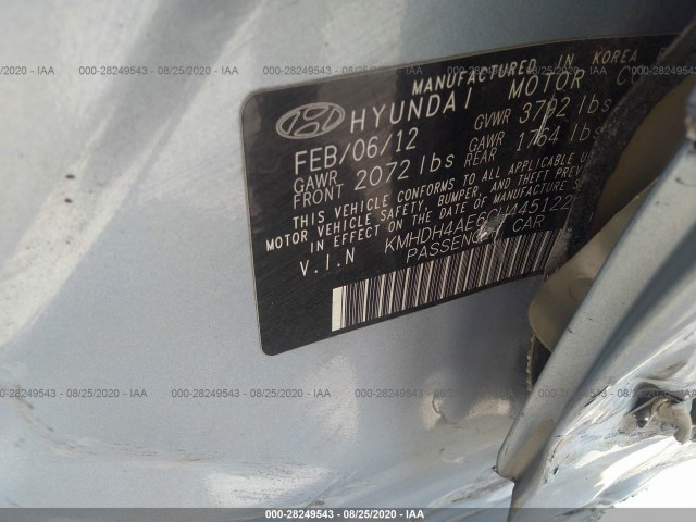 Photo 8 VIN: KMHDH4AE6CU445122 - HYUNDAI ELANTRA 