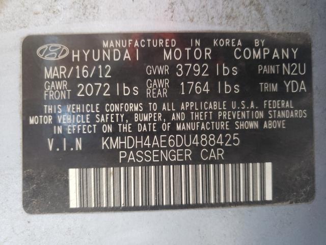 Photo 9 VIN: KMHDH4AE6DU488425 - HYUNDAI ELANTRA GL 