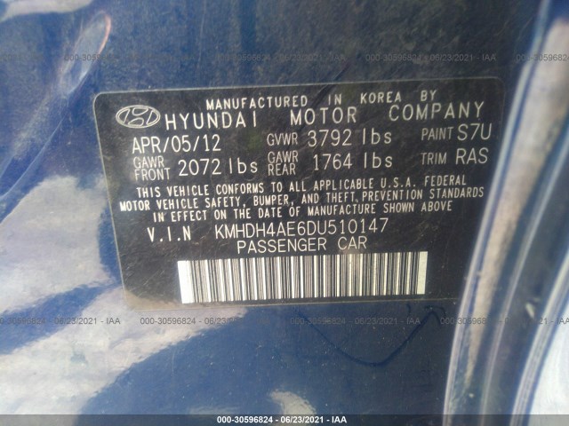 Photo 8 VIN: KMHDH4AE6DU510147 - HYUNDAI ELANTRA 