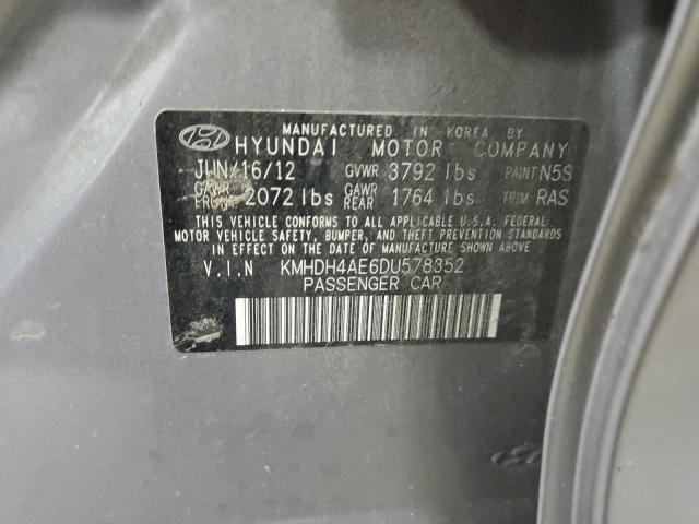 Photo 11 VIN: KMHDH4AE6DU578352 - HYUNDAI ELANTRA GL 