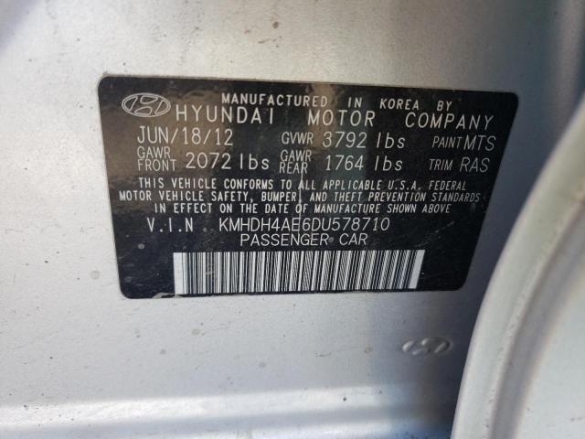 Photo 11 VIN: KMHDH4AE6DU578710 - HYUNDAI ELANTRA 