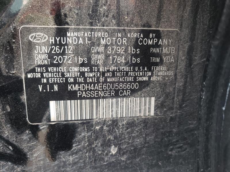 Photo 9 VIN: KMHDH4AE6DU586600 - HYUNDAI ELANTRA GL 