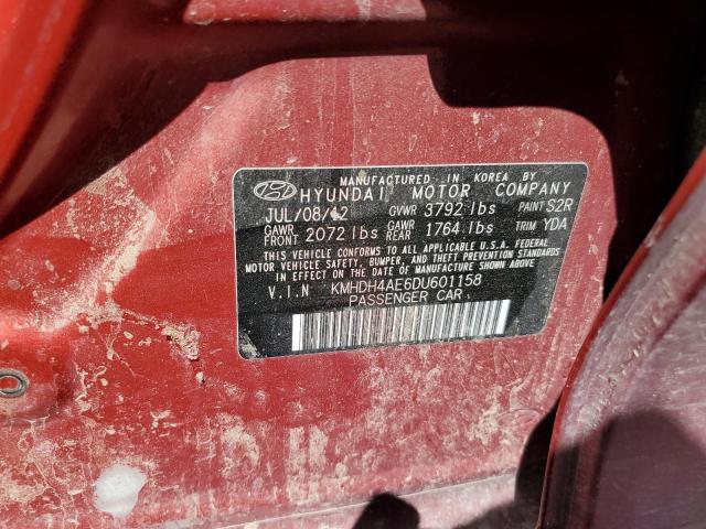 Photo 11 VIN: KMHDH4AE6DU601158 - HYUNDAI ELANTRA GL 