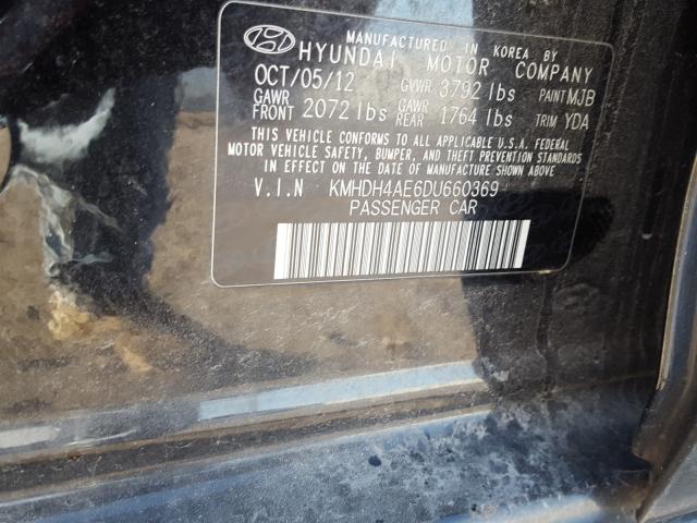 Photo 9 VIN: KMHDH4AE6DU660369 - HYUNDAI ELANTRA GL 