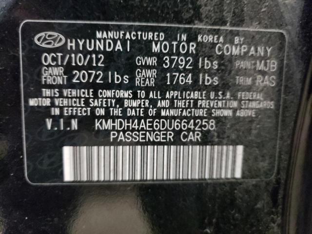 Photo 9 VIN: KMHDH4AE6DU664258 - HYUNDAI ELANTRA GL 