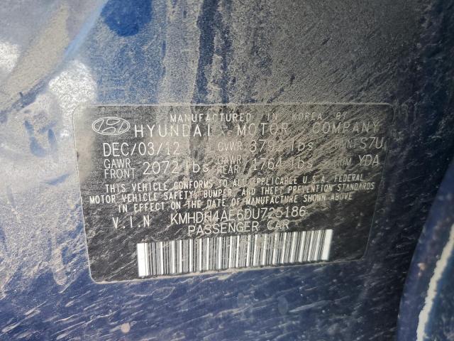 Photo 11 VIN: KMHDH4AE6DU725186 - HYUNDAI ELANTRA 