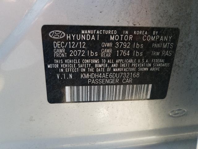 Photo 9 VIN: KMHDH4AE6DU732168 - HYUNDAI ELANTRA GL 