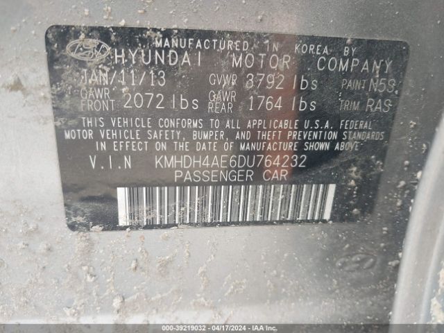 Photo 8 VIN: KMHDH4AE6DU764232 - HYUNDAI ELANTRA 