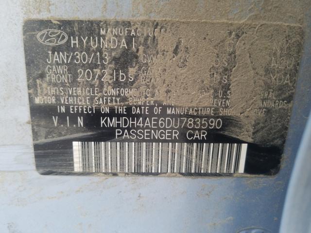 Photo 9 VIN: KMHDH4AE6DU783590 - HYUNDAI ELANTRA GL 