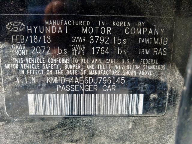 Photo 9 VIN: KMHDH4AE6DU796145 - HYUNDAI ELANTRA GL 