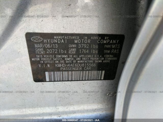 Photo 8 VIN: KMHDH4AE6DU815566 - HYUNDAI ELANTRA 