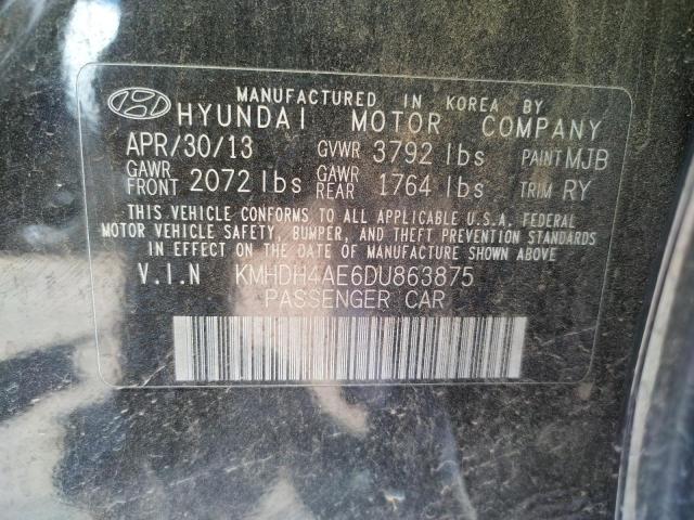 Photo 9 VIN: KMHDH4AE6DU863875 - HYUNDAI ELANTRA GL 