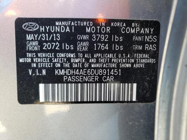 Photo 11 VIN: KMHDH4AE6DU891451 - HYUNDAI ELANTRA GL 