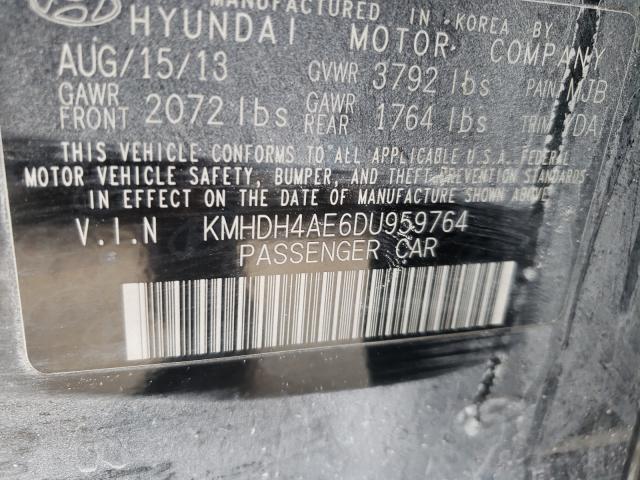 Photo 9 VIN: KMHDH4AE6DU959764 - HYUNDAI ELANTRA GL 