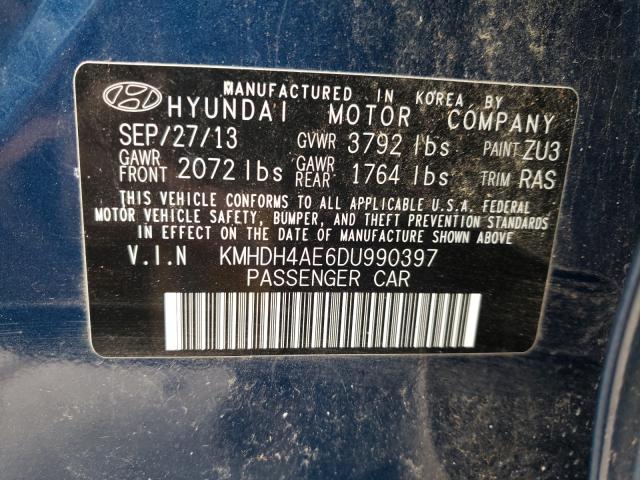 Photo 9 VIN: KMHDH4AE6DU990397 - HYUNDAI ELANTRA GL 