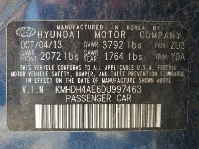 Photo 11 VIN: KMHDH4AE6DU997463 - HYUNDAI ELANTRA GL 