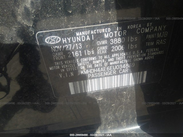 Photo 8 VIN: KMHDH4AE6EU034869 - HYUNDAI ELANTRA 