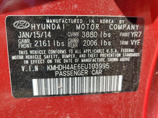 Photo 12 VIN: KMHDH4AE6EU103995 - HYUNDAI ELANTRA 