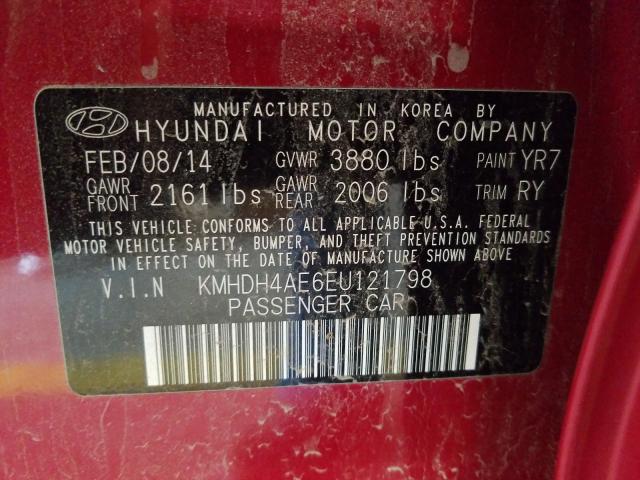 Photo 9 VIN: KMHDH4AE6EU121798 - HYUNDAI ELANTRA SE 