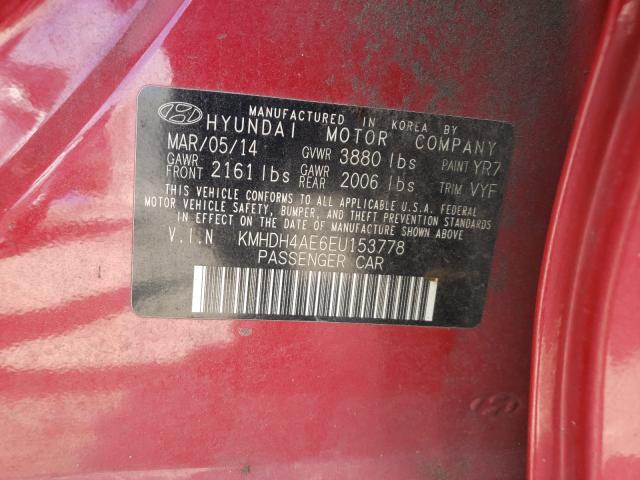 Photo 9 VIN: KMHDH4AE6EU153778 - HYUNDAI ELANTRA SE 