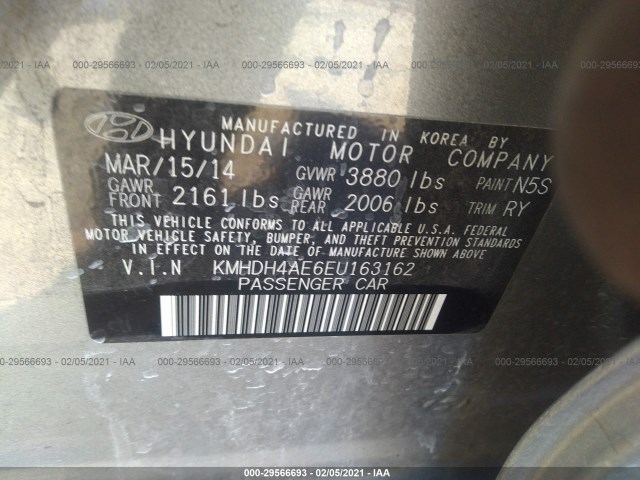 Photo 8 VIN: KMHDH4AE6EU163162 - HYUNDAI ELANTRA 