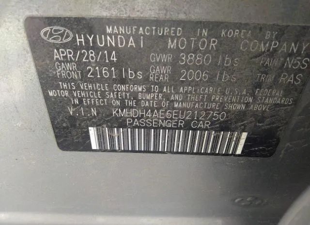 Photo 8 VIN: KMHDH4AE6EU212750 - HYUNDAI ELANTRA 