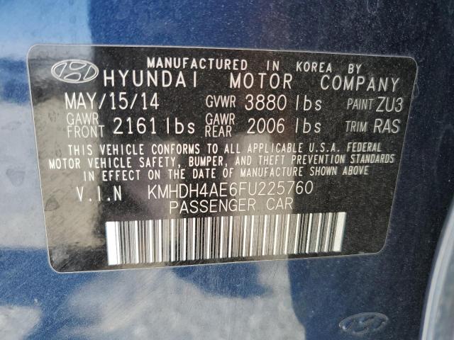 Photo 11 VIN: KMHDH4AE6FU225760 - HYUNDAI ELANTRA SE 