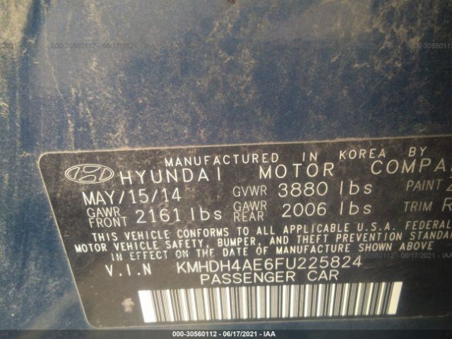 Photo 8 VIN: KMHDH4AE6FU225824 - HYUNDAI ELANTRA 