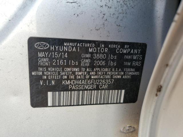 Photo 12 VIN: KMHDH4AE6FU226357 - HYUNDAI ELANTRA SE 