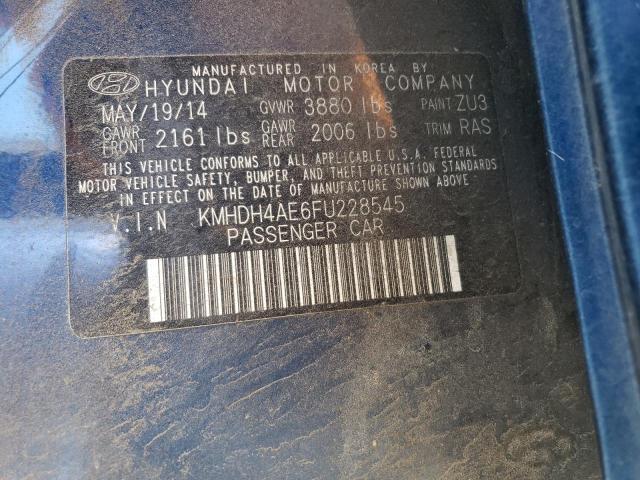 Photo 12 VIN: KMHDH4AE6FU228545 - HYUNDAI ELANTRA 