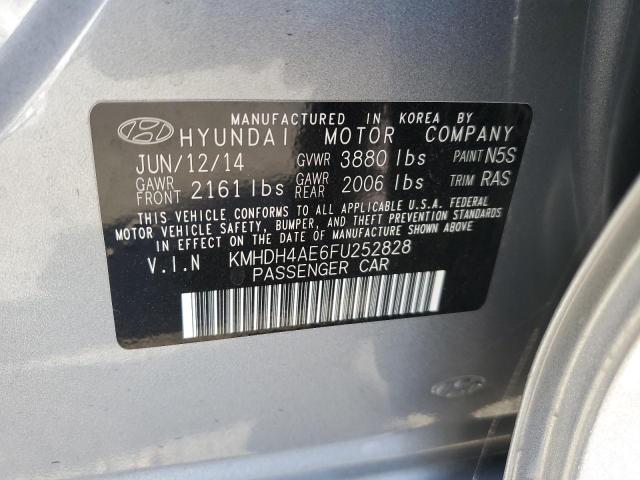 Photo 12 VIN: KMHDH4AE6FU252828 - HYUNDAI ELANTRA 