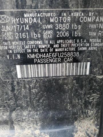 Photo 11 VIN: KMHDH4AE6FU258838 - HYUNDAI ELANTRA SE 