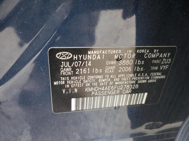 Photo 11 VIN: KMHDH4AE6FU278328 - HYUNDAI ELANTRA SE 