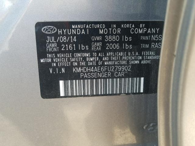 Photo 9 VIN: KMHDH4AE6FU279902 - HYUNDAI ELANTRA SE 