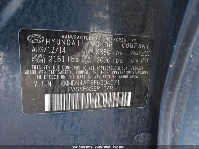 Photo 8 VIN: KMHDH4AE6FU304071 - HYUNDAI ELANTRA 