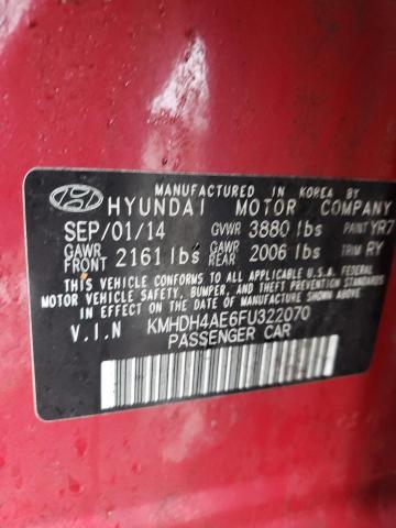 Photo 11 VIN: KMHDH4AE6FU322070 - HYUNDAI ELANTRA SE 