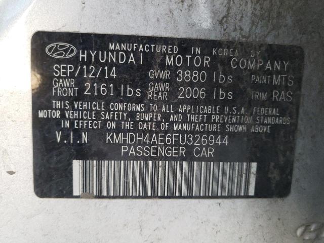 Photo 11 VIN: KMHDH4AE6FU326944 - HYUNDAI ELANTRA SE 