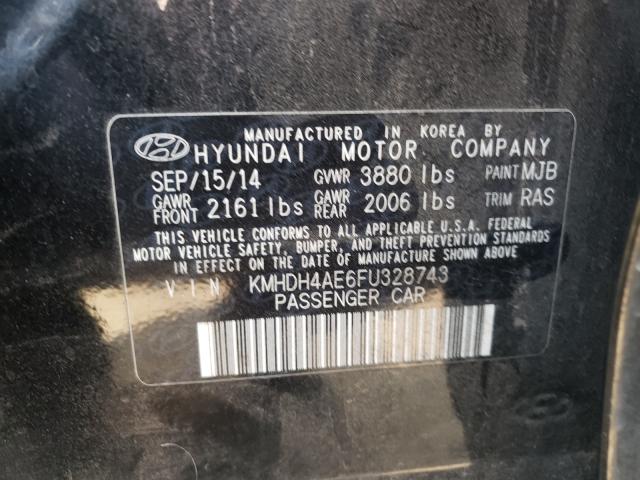 Photo 9 VIN: KMHDH4AE6FU328743 - HYUNDAI ELANTRA SE 