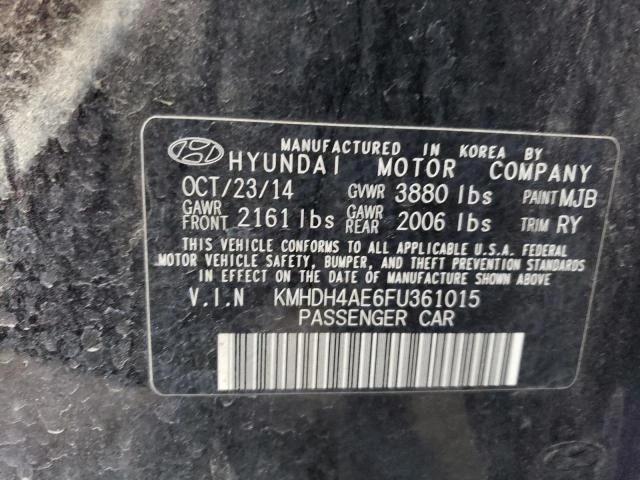 Photo 11 VIN: KMHDH4AE6FU361015 - HYUNDAI ELANTRA SE 