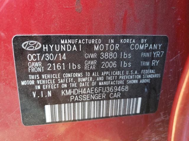 Photo 9 VIN: KMHDH4AE6FU369468 - HYUNDAI ELANTRA SE 