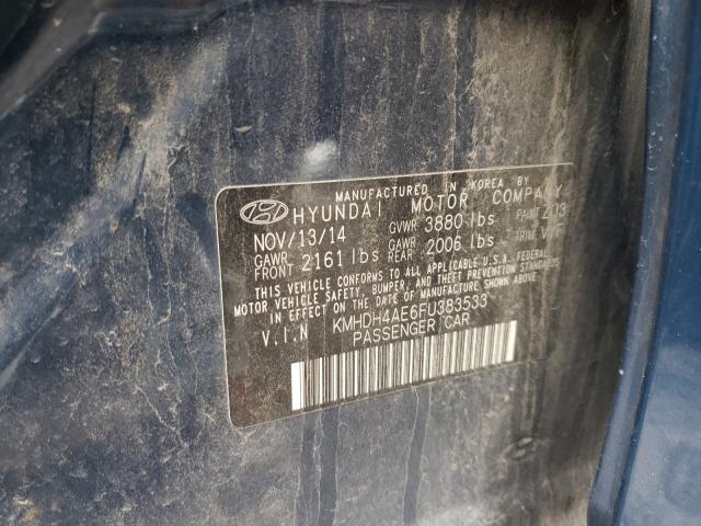 Photo 9 VIN: KMHDH4AE6FU383533 - HYUNDAI ELANTRA SE 