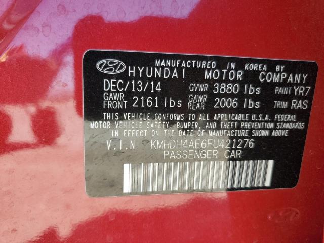 Photo 12 VIN: KMHDH4AE6FU421276 - HYUNDAI ELANTRA SE 