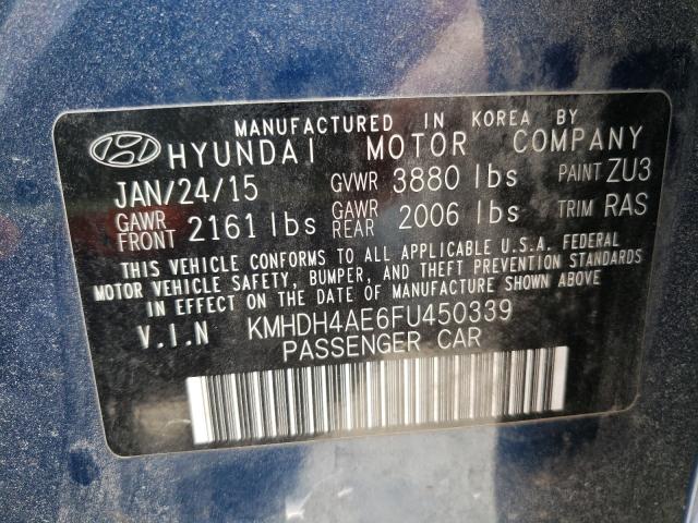 Photo 9 VIN: KMHDH4AE6FU450339 - HYUNDAI ELANTRA SE 