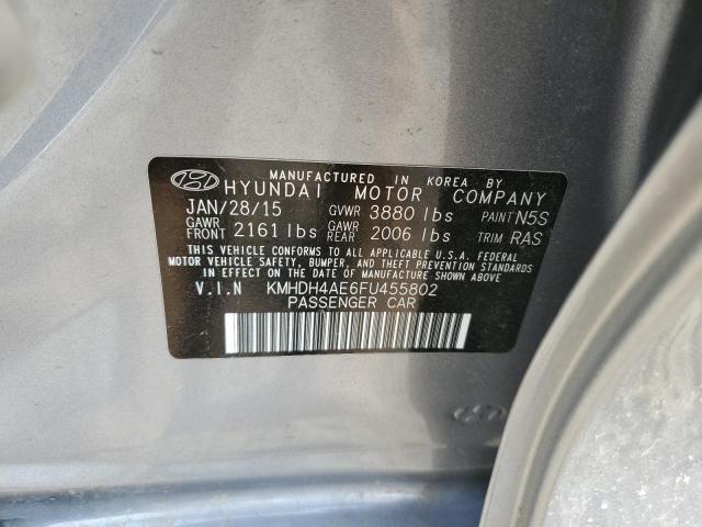 Photo 12 VIN: KMHDH4AE6FU455802 - HYUNDAI ELANTRA SE 