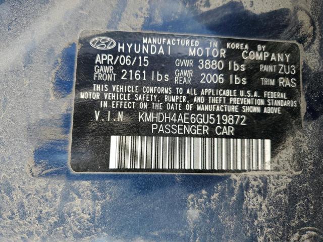 Photo 11 VIN: KMHDH4AE6GU519872 - HYUNDAI ELANTRA 