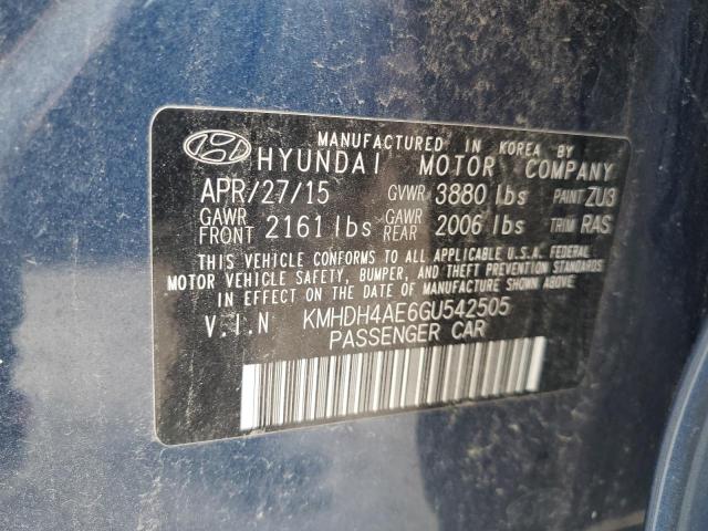 Photo 11 VIN: KMHDH4AE6GU542505 - HYUNDAI ELANTRA 