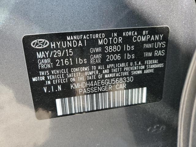 Photo 11 VIN: KMHDH4AE6GU568330 - HYUNDAI ELANTRA SE 